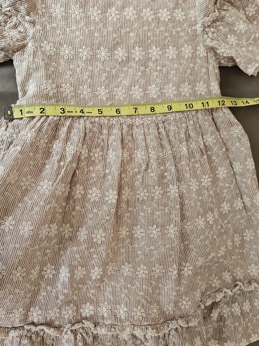​Lalalù Italy Girls Floral Embroidered Seersucker Dress Sz 6a Cottagecore